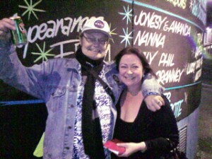 Vic Davies at his fund-raiser in August. The radio funny man died of cancer on Saturday Nov 7 2009, aged 55. (picture with Sandra Lee)