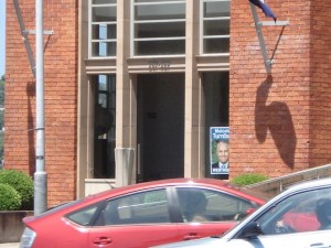 Turnbull 3 The front entry to Malcolm Turnbull's office in the seat of Wentworth yesterday